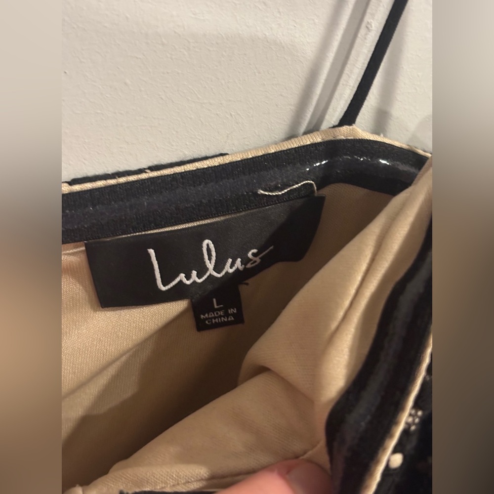 Lulu's Black Lace and Cream Lined Dress Fits Like a Small - Picture 6 of 7